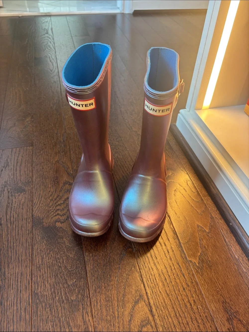 Hunter Kids Iridescent Purple-Pink Rain Boots